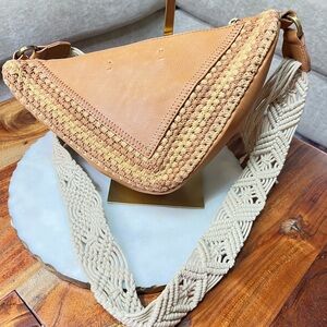 HOBO Tan and Cream Crossbody Bag